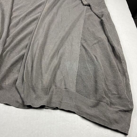 Allsaints Womens Linen Blend Cardigan Sweater Gray Short Sleeve Asymmetric SMALL - Picture 2 of 9